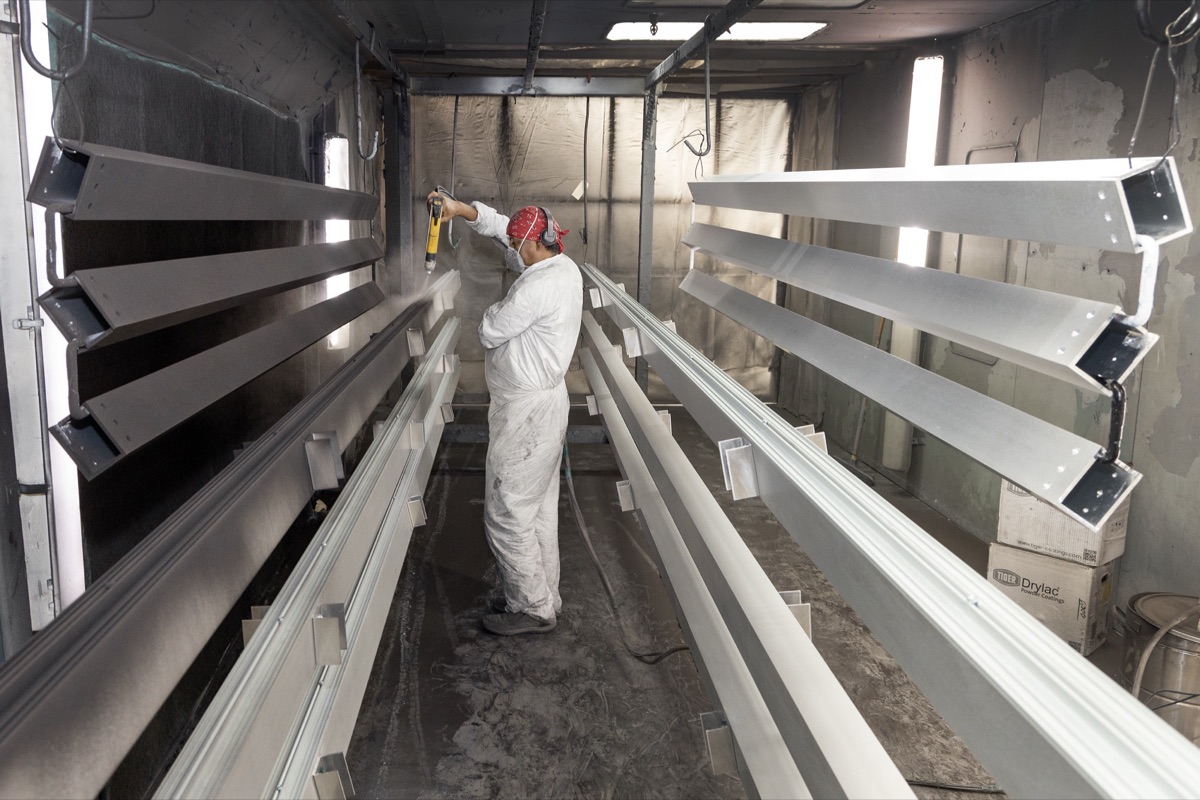 Professional powder coating application